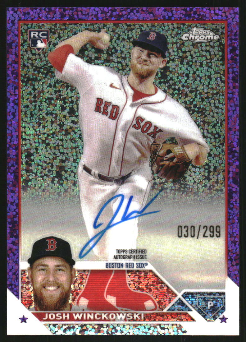 2023 Topps Chrome Update Rookie Autographs Purple Speckle Refractors #RAJWI Josh Winckowski Auto /299