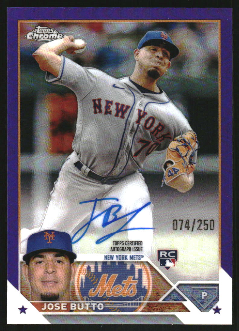 2023 Topps Chrome Update Rookie Autographs Purple Refractors #RAJBU Jose Butto Auto /250
