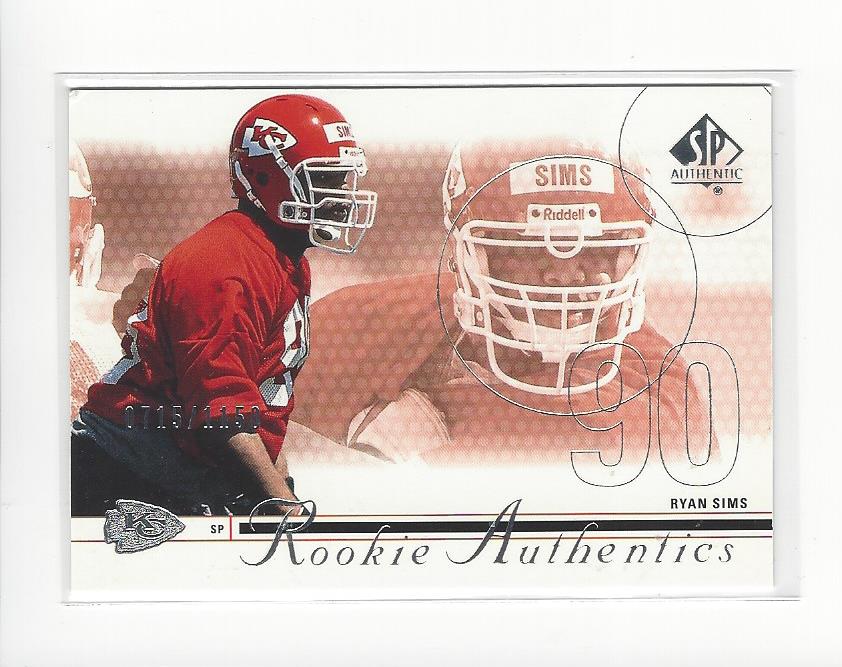 2002 SP Authentic #176 Ryan Sims RC