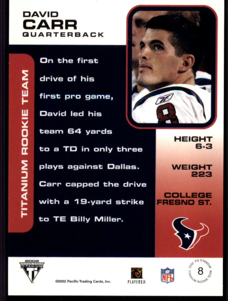 2002 Titanium (Pacific) Football Cards - Picture 41 of 48