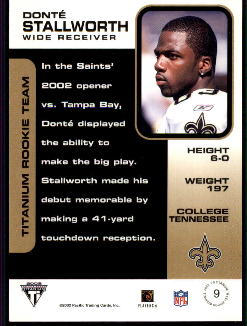 2002 Titanium (Pacific) Football Cards - Picture 43 of 48
