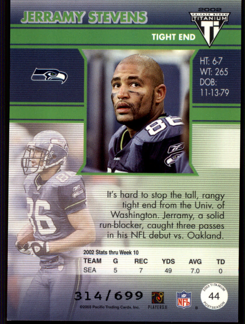 2002 Titanium (Pacific) Football Cards - Picture 19 of 48