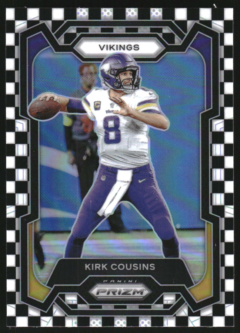 2023 Panini Prizm Prizms Black and White Checker #197 Kirk Cousins