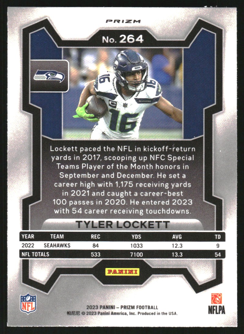 2023 Panini Prizm Prizms Black and White Checker #264 Tyler Lockett