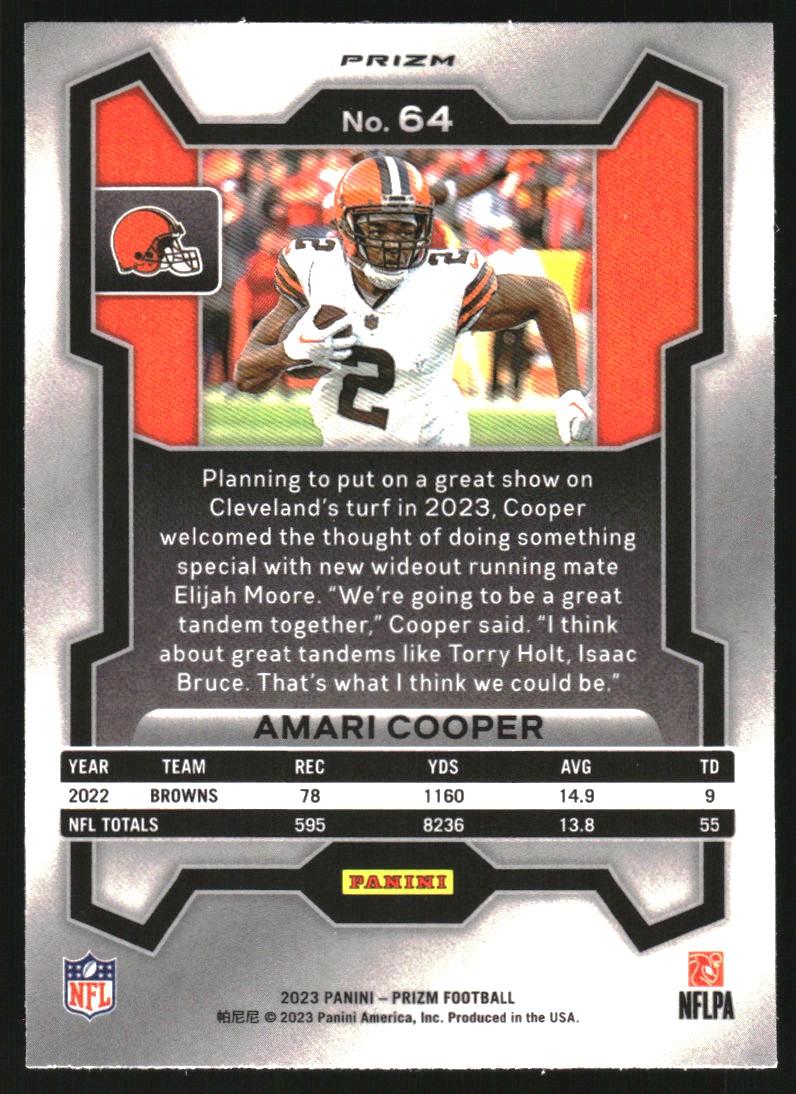 2023 Panini Prizm Prizms Orange Disco #64 Amari Cooper