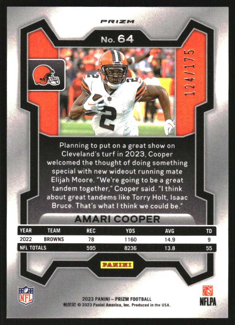 2023 Panini Prizm Prizms Hyper #64 Amari Cooper