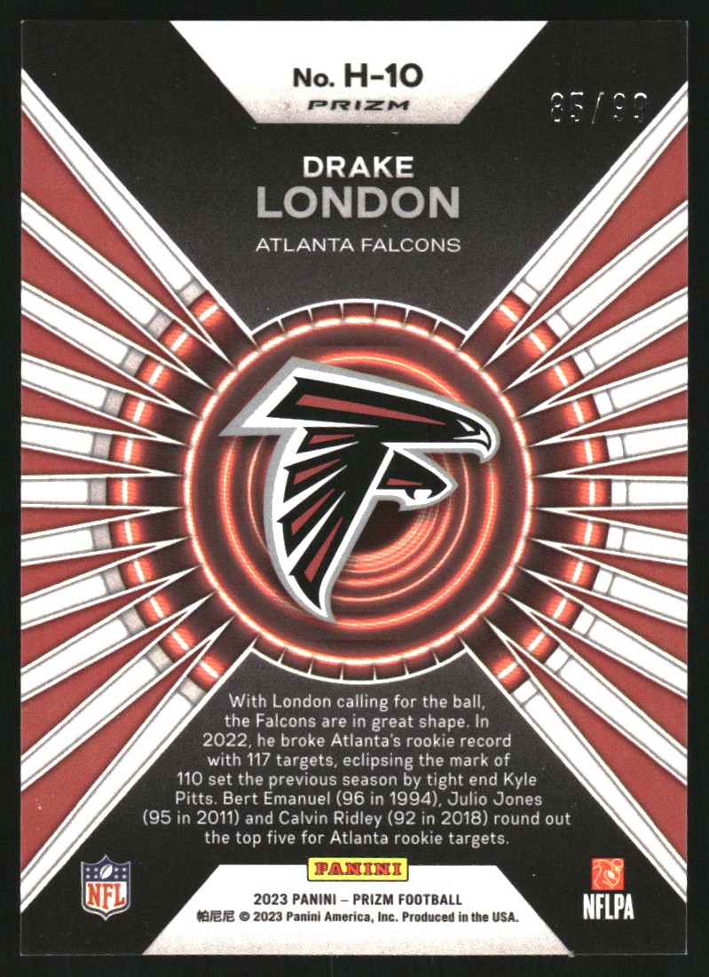 2023 Panini Prizm Hype Prizms Blue Ice #10 Drake London
