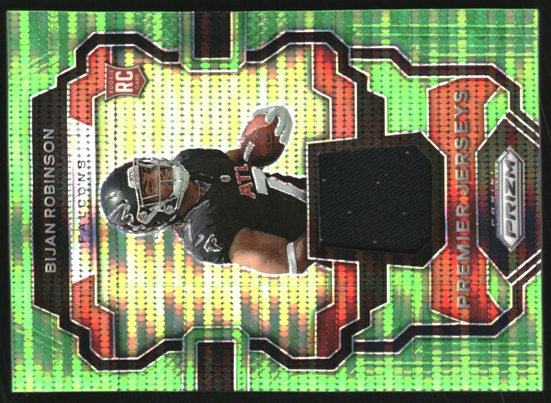 2023 Panini Prizm Premier Jerseys Neon Green Pulsar #6 Bijan Robinson