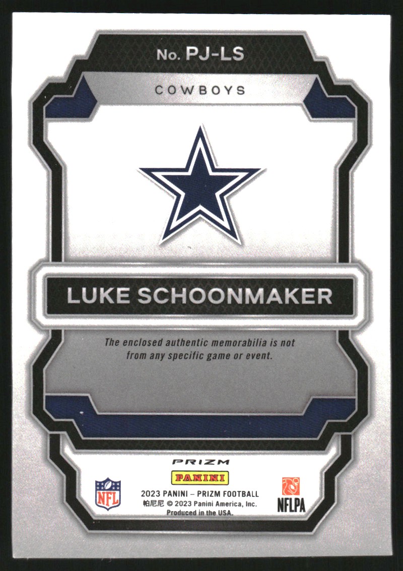 2023 Panini Prizm Premier Jerseys Purple Pulsar #22 Luke Schoonmaker