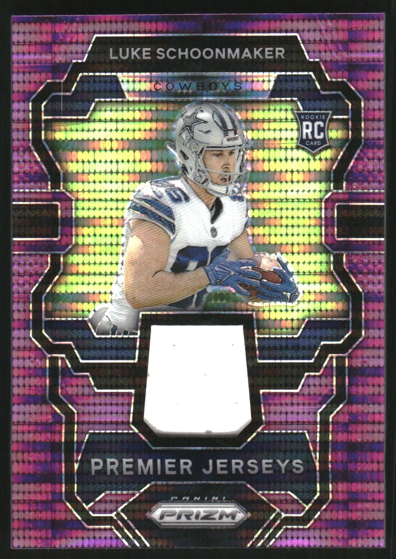 2023 Panini Prizm Premier Jerseys Purple Pulsar #22 Luke Schoonmaker