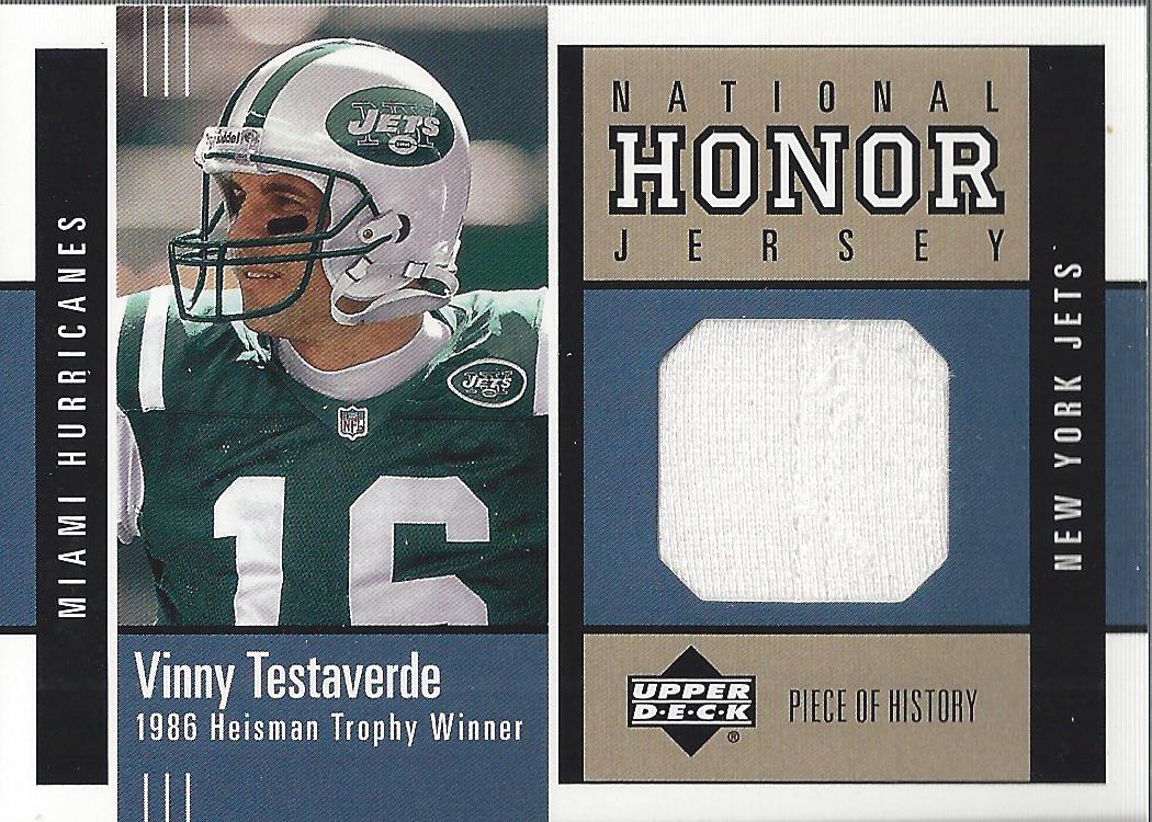 2002 UD Piece of History National Honors Jerseys #NHJVT Vinny Testaverde -  NM-MT