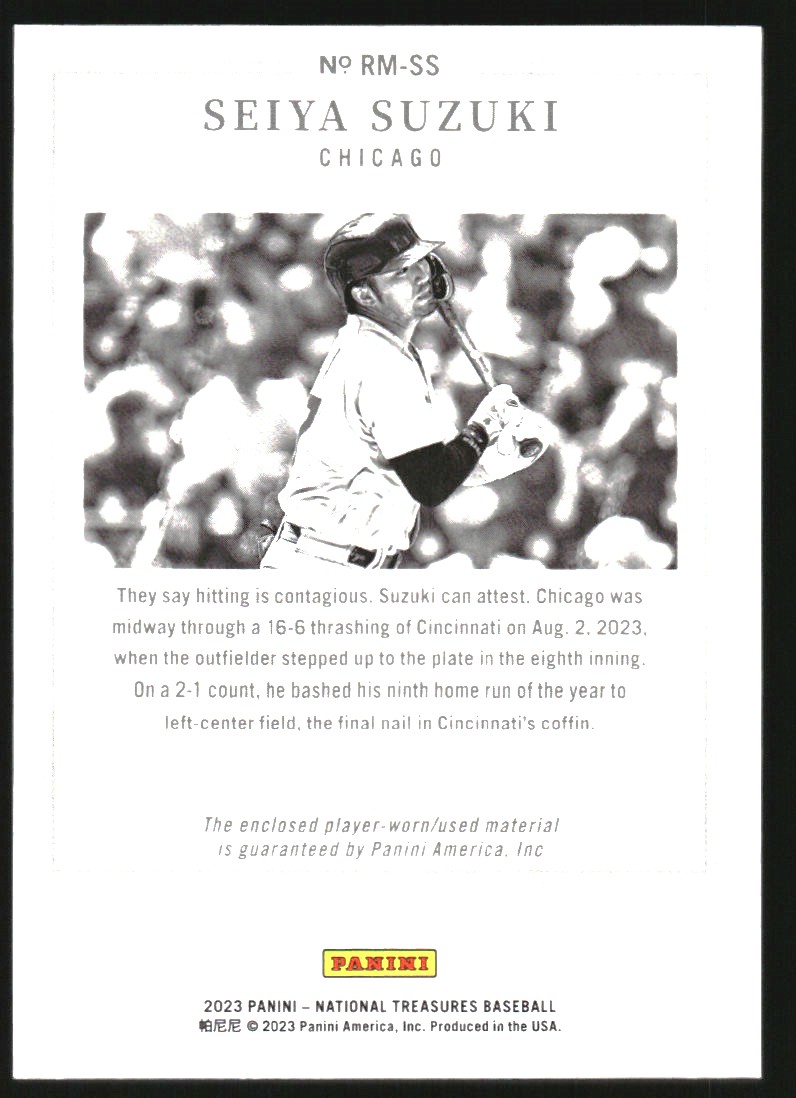 2023 Panini National Treasures Retro Materials #49 Seiya Suzuki