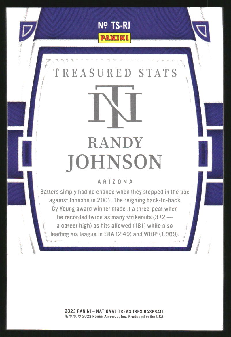 2023 Panini National Treasures Treasured Stats #41 Randy Johnson