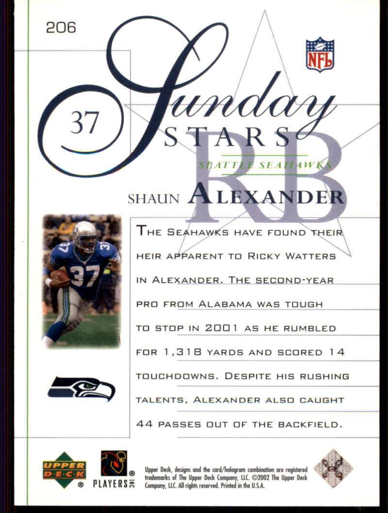 2002 Upper Deck Football "Main Set" Cards #1 to #300 - Picture 279 of 305