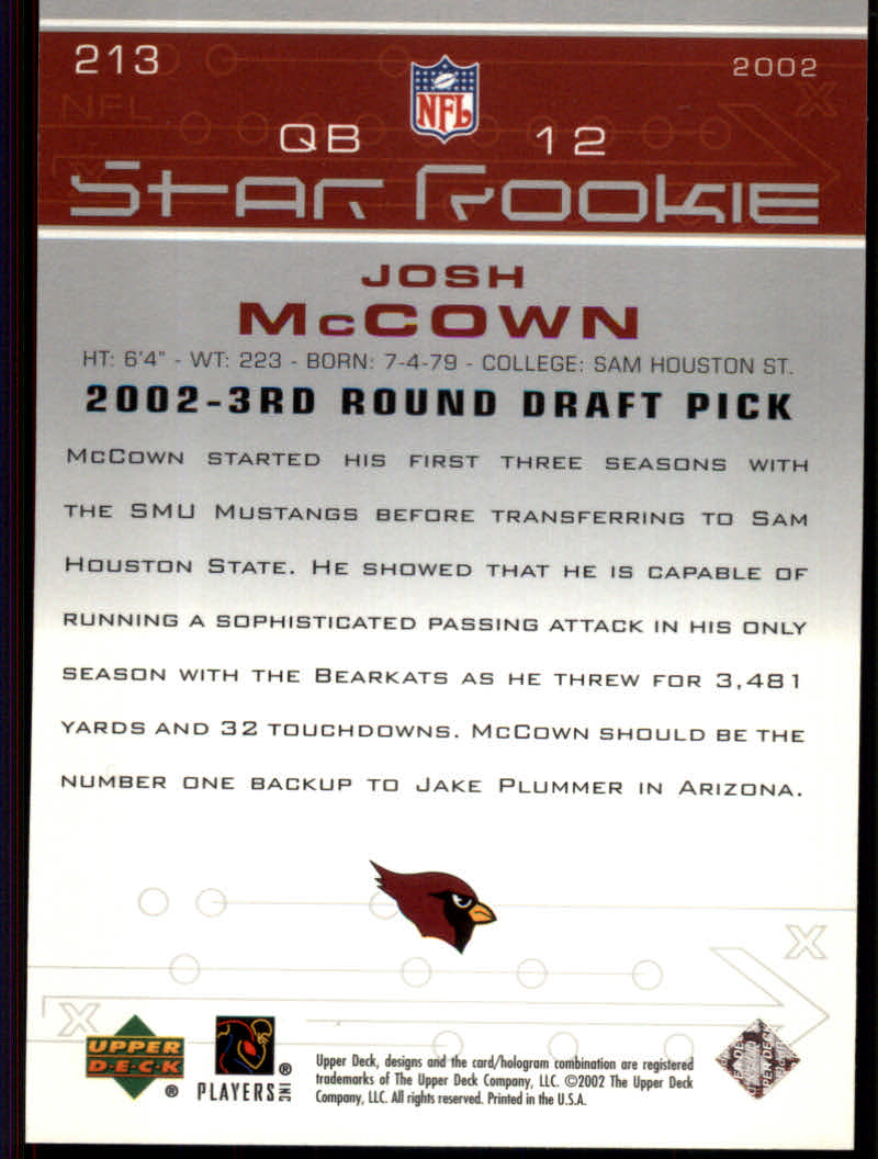 2002 Upper Deck Football "Main Set" Cards #1 to #300 - Picture 283 of 305