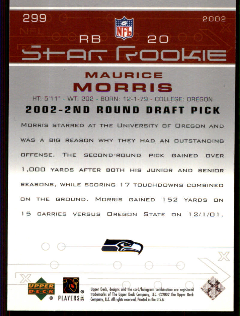 2002 Upper Deck Football "Main Set" Cards #1 to #300 - Picture 303 of 305
