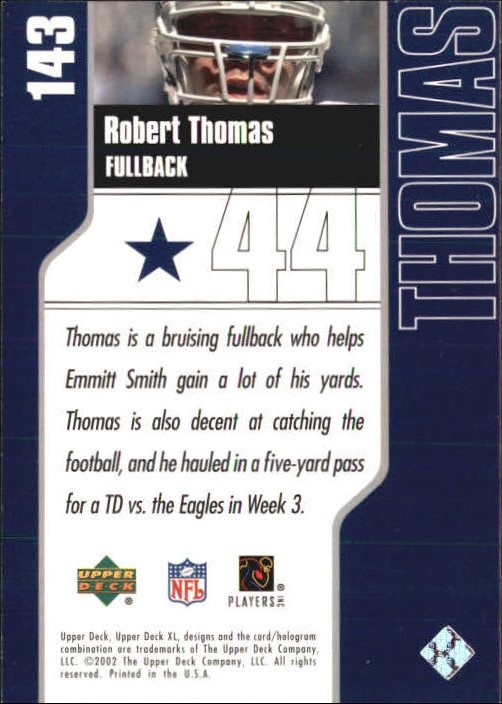 2002 Upper Deck XL Holofoil #143 Robert Thomas back image