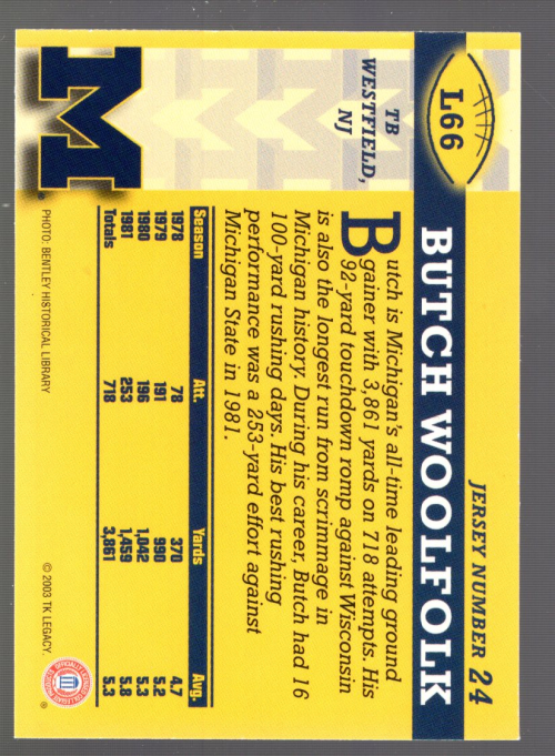 B7327- 2002-09 Michigan TK Legacy Wolverines Cards -You Pick- 15+ FREE US SHIP - Picture 11 of 13