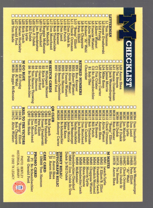 B7327- 2002-09 Michigan TK Legacy Wolverines Cards -You Pick- 15+ FREE US SHIP - Picture 13 of 13