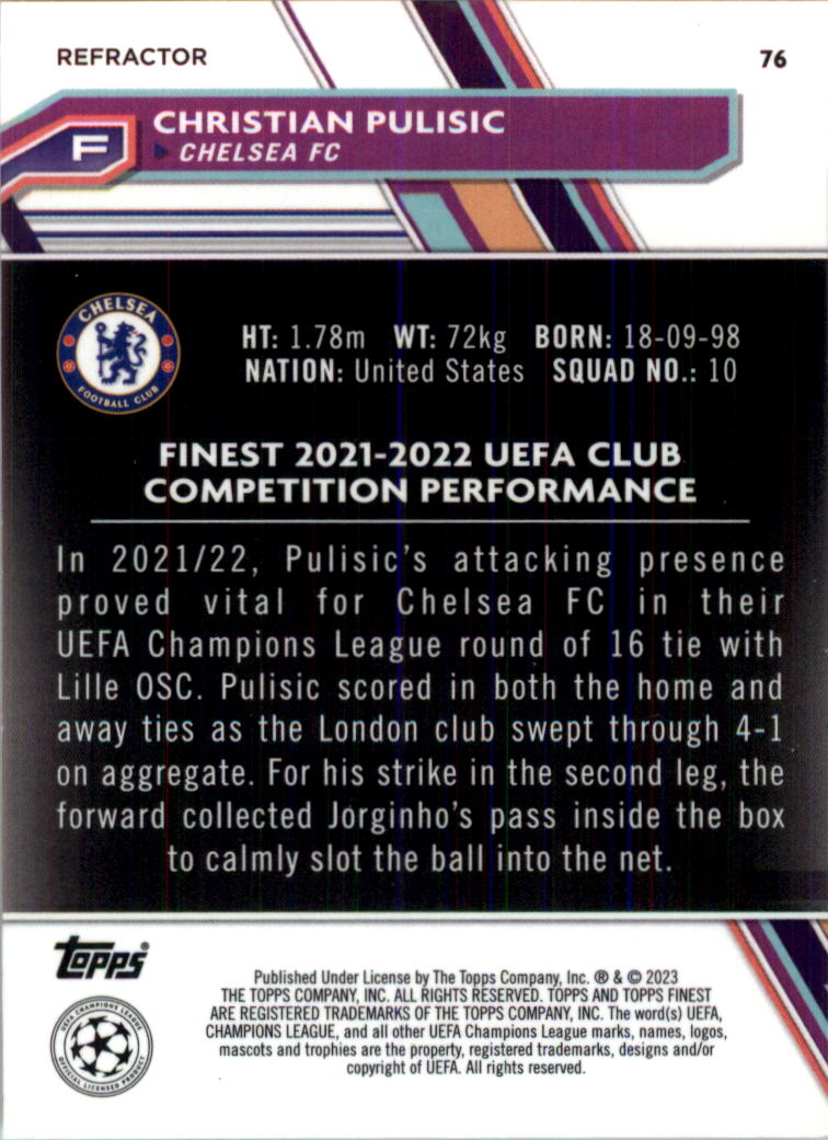2022-23 Finest UEFA Club Competitions Soccer Card Pick (Inserts) - Picture 67 of 101