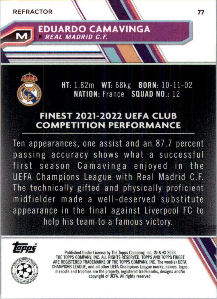 2022-23 Finest UEFA Club Competitions Soccer Card Pick (Inserts) - Picture 69 of 101