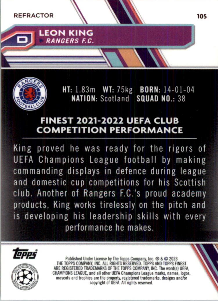 2022-23 Finest UEFA Club Competitions Soccer Card Pick (Inserts) - Picture 81 of 101