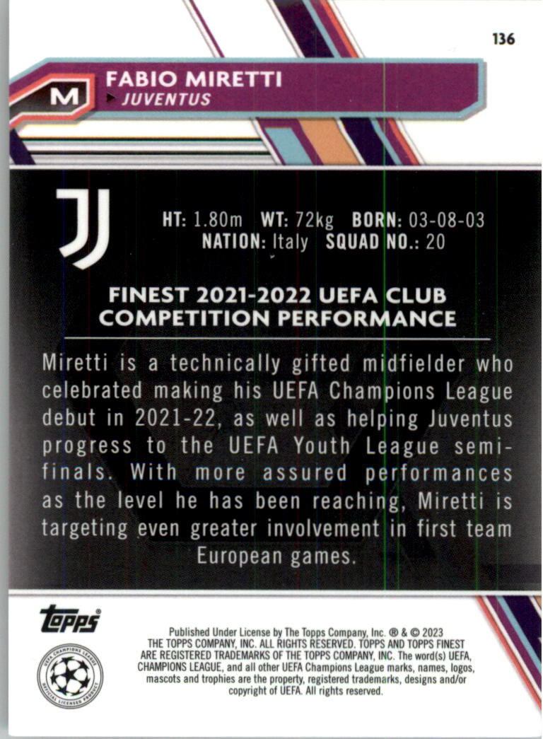 2022-23 Finest UEFA Club Competitions Soccer Card Pick (Inserts) - Picture 43 of 101