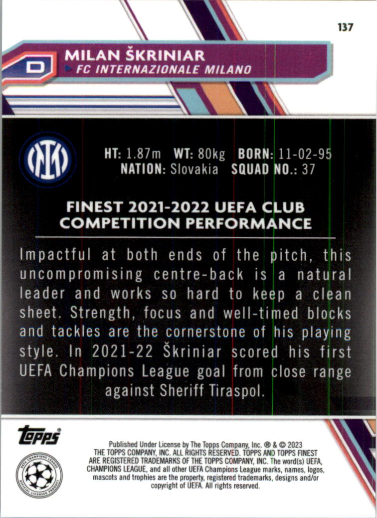 2022-23 Finest UEFA Club Competitions Soccer Card Pick (Inserts) - Picture 101 of 101
