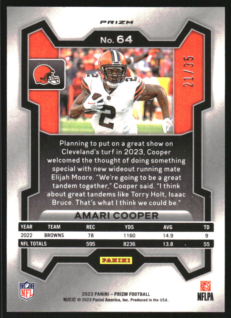 2023 Panini Prizm Prizms Red Shimmer #64 Amari Cooper /35