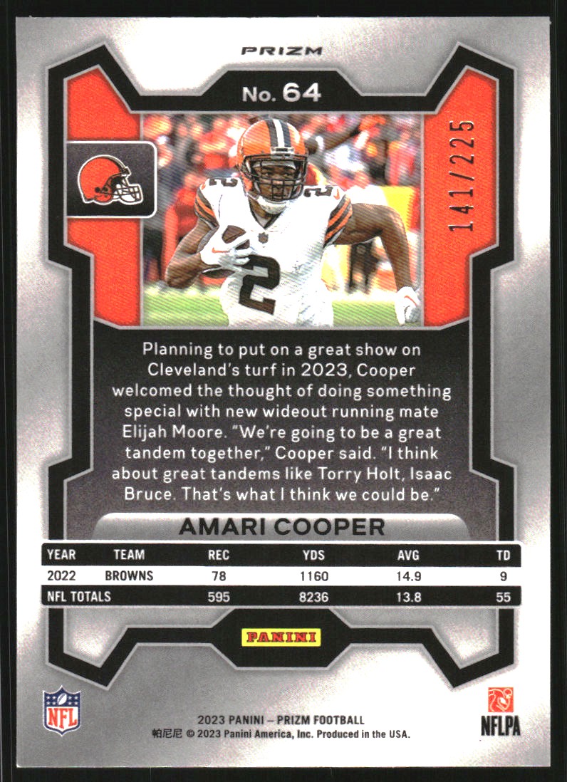 2023 Panini Prizm Prizms Purple Ice #64 Amari Cooper