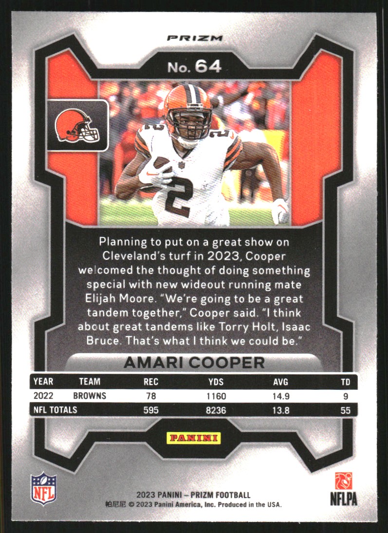 2023 Panini Prizm Prizms No Huddle #64 Amari Cooper