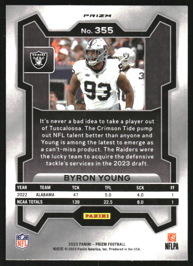 2023 Panini Prizm Prizms No Huddle #355 Byron Young