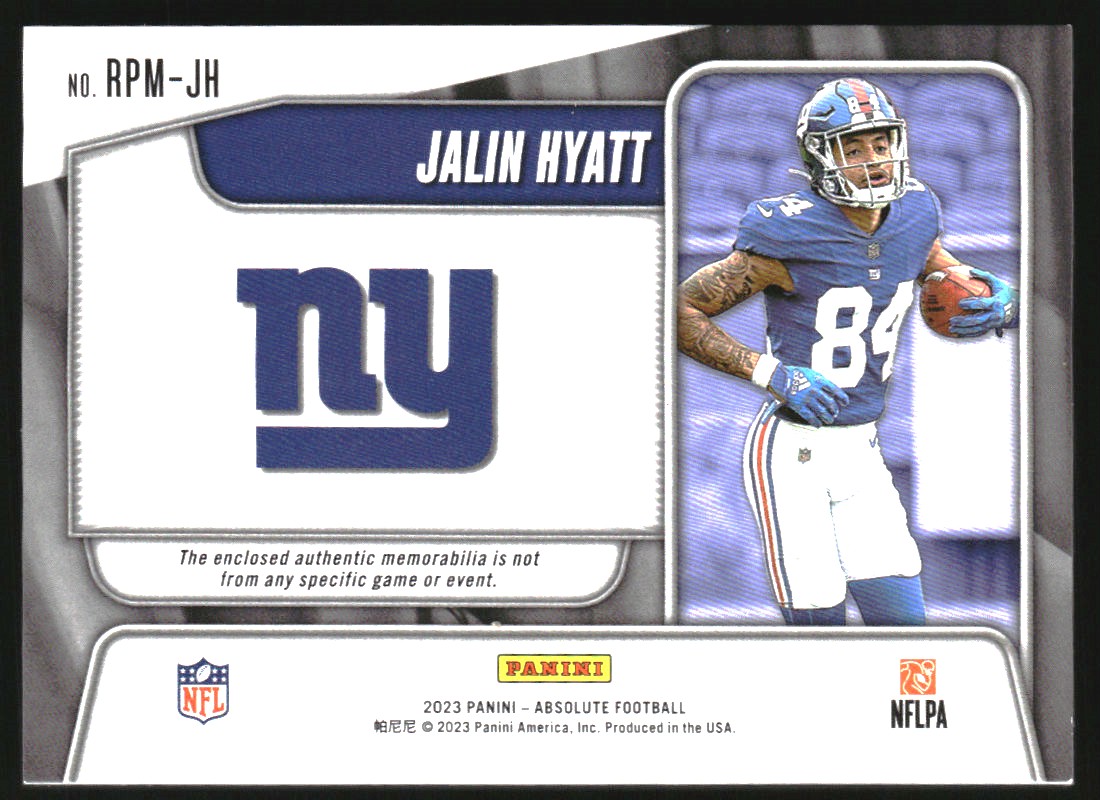 2023 Absolute Rookie Premiere Materials #23 Jalin Hyatt