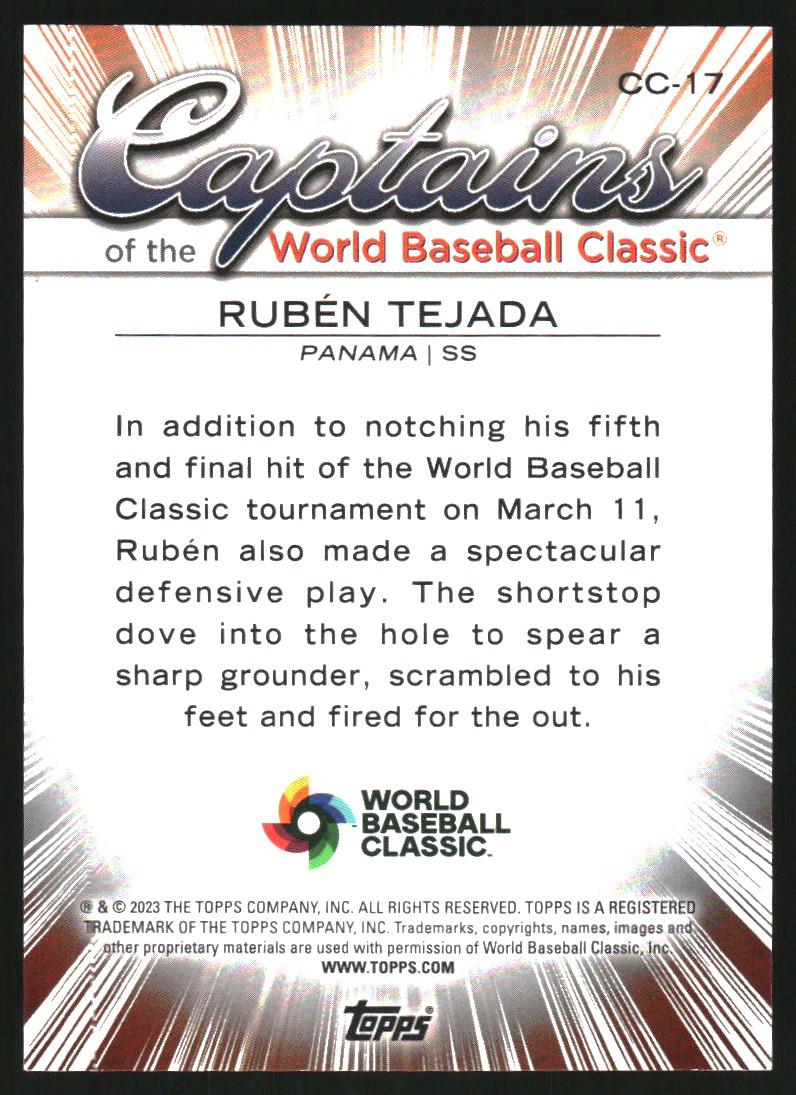 2023 Topps World Baseball Classic Captains of the Classic #CC17 Ruben Tejada