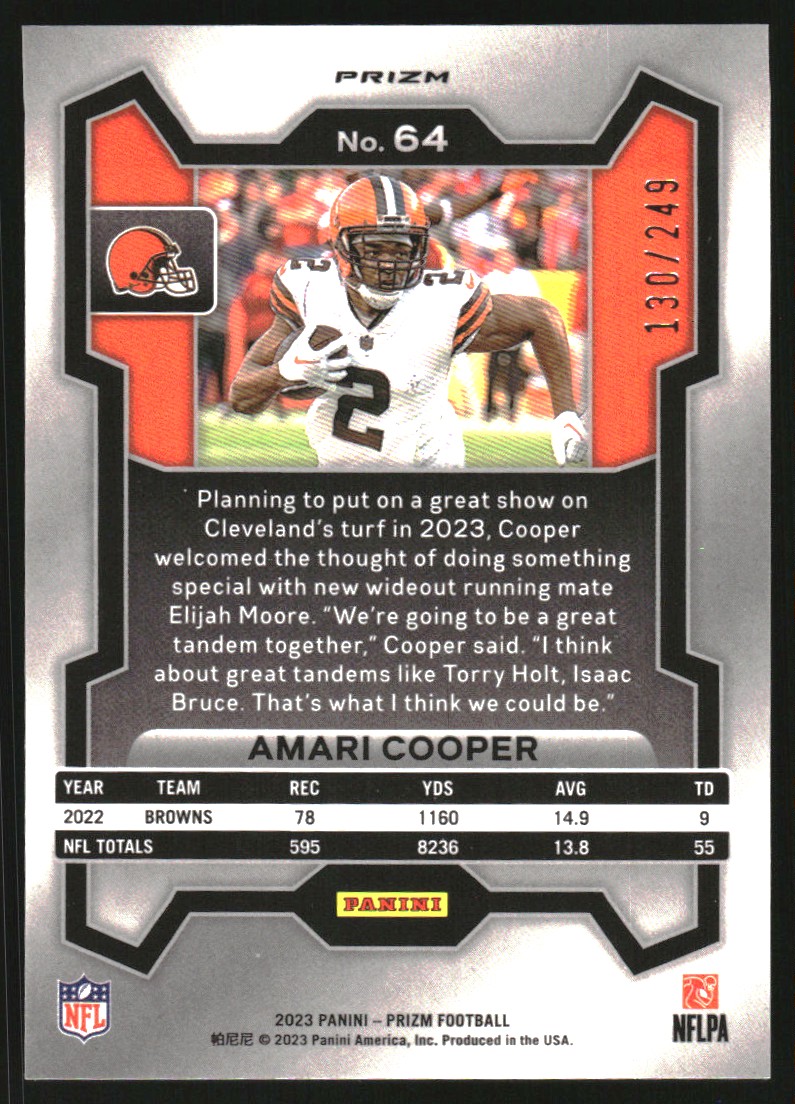 2023 Panini Prizm Prizms Orange #64 Amari Cooper