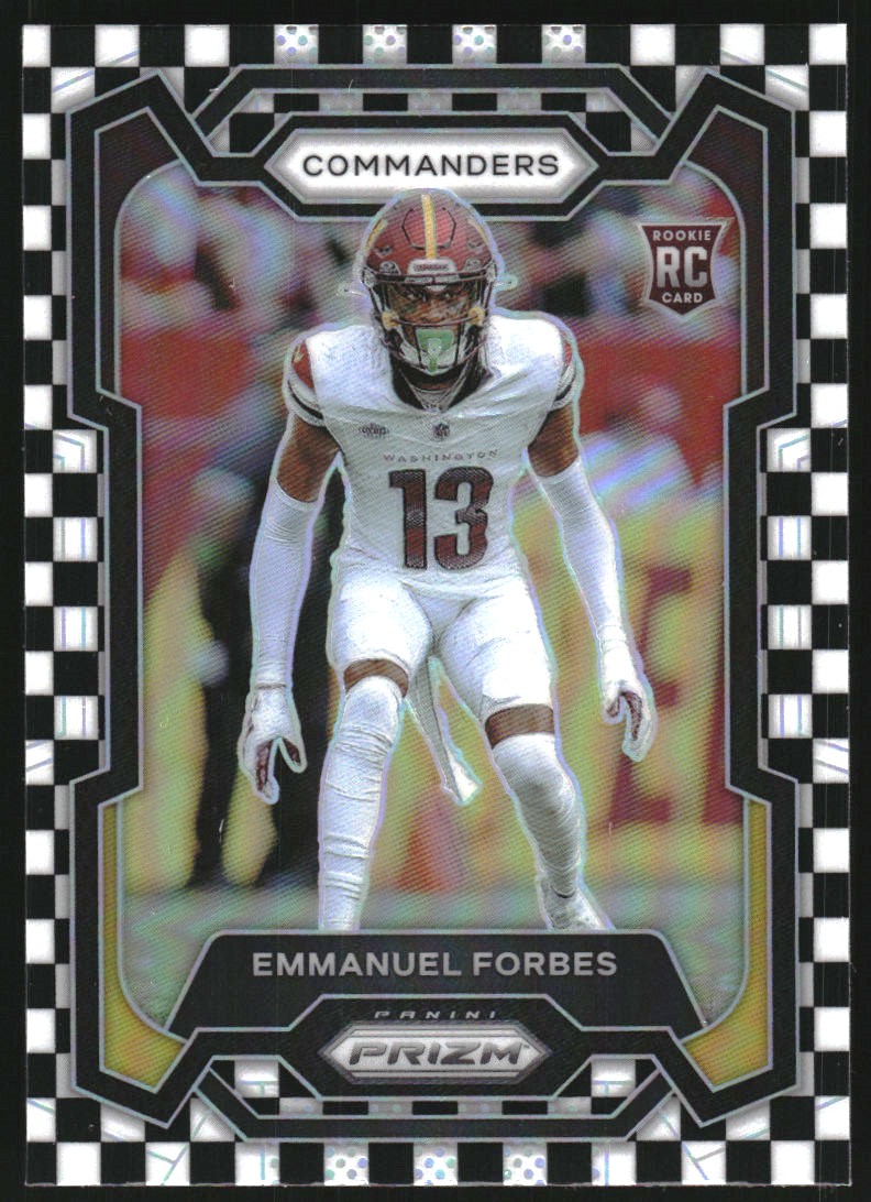 2023 Panini Prizm Prizms Black and White Checker #399 Emmanuel Forbes