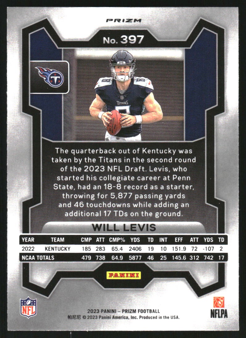 2023 Panini Prizm Prizms Green #397 Will Levis