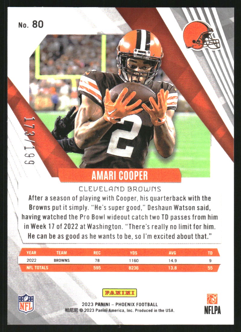 2023 Panini Phoenix Red #80 Amari Cooper