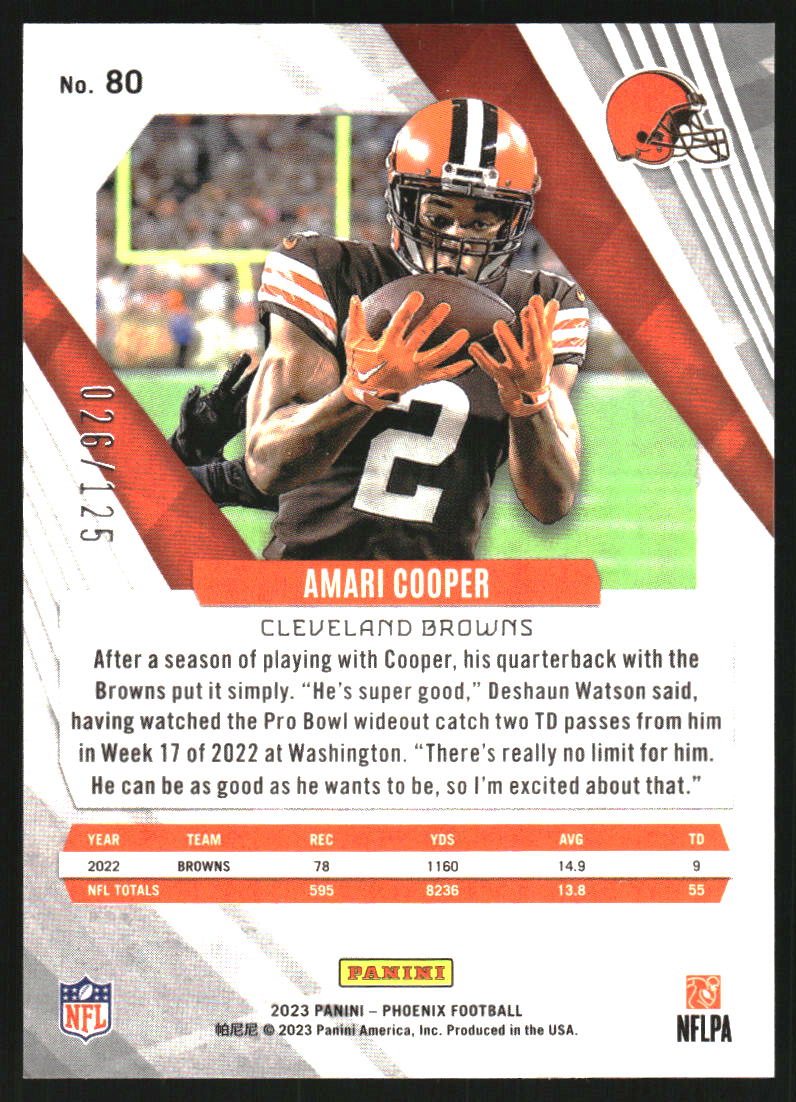 2023 Panini Phoenix Teal #80 Amari Cooper /125