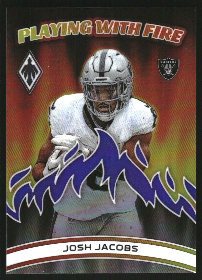2023 Panini Phoenix Playing with Fire Purple #4 Josh Jacobs