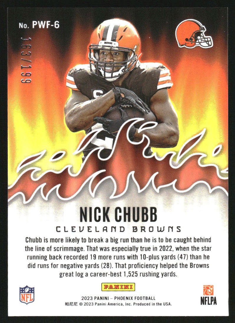 2023 Panini Phoenix Playing with Fire Red #6 Nick Chubb