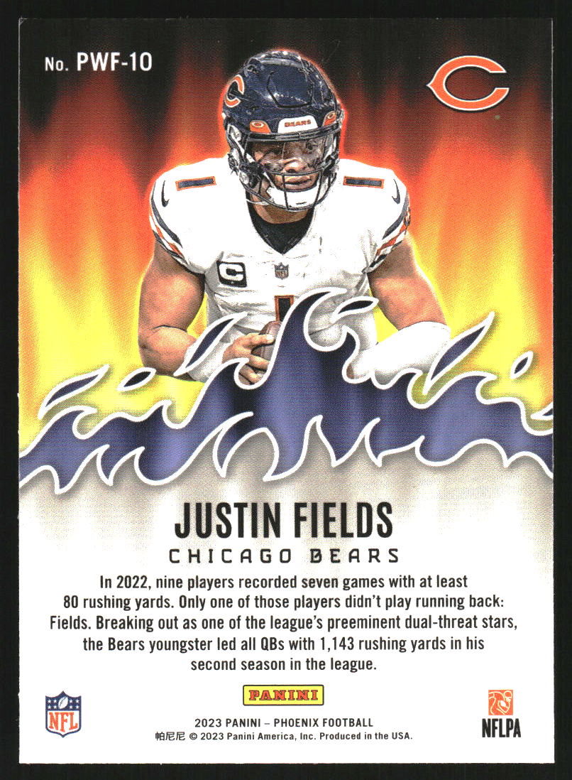 2023 Panini Phoenix Playing with Fire Silver #10 Justin Fields