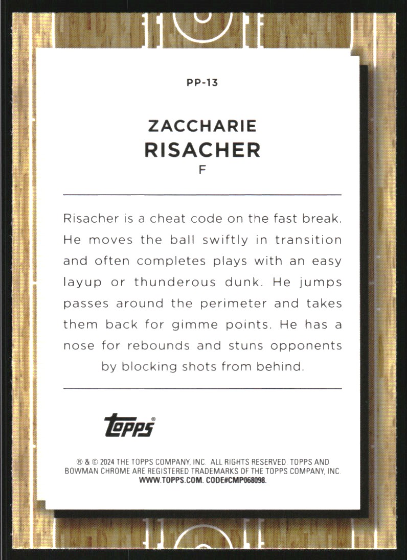 2023-24 Bowman Chrome University Prodigal Playmakers #PP13 Zaccharie Risacher