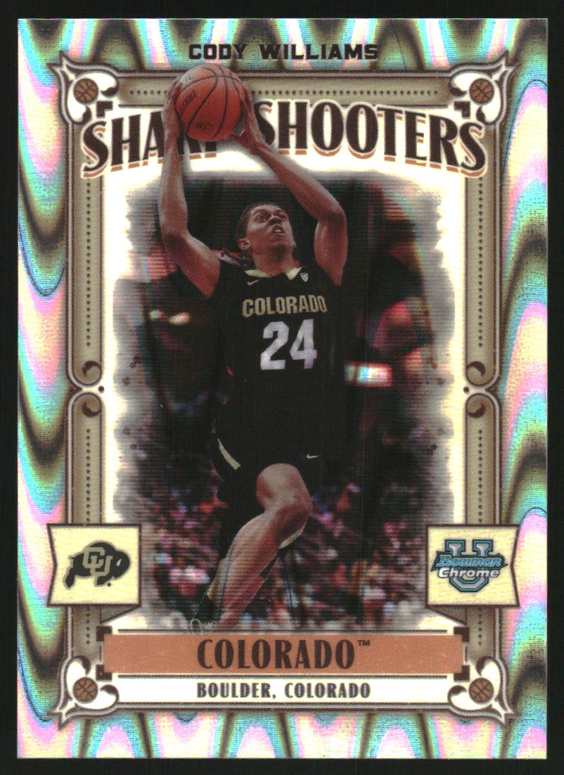 2023-24 Bowman Chrome University Sharp Shooters RayWave Refractors #SS10 Cody Williams