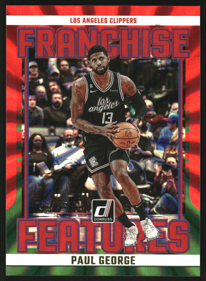 2023-24 Donruss Franchise Features Holo Red and Green Laser #22 Paul George /75