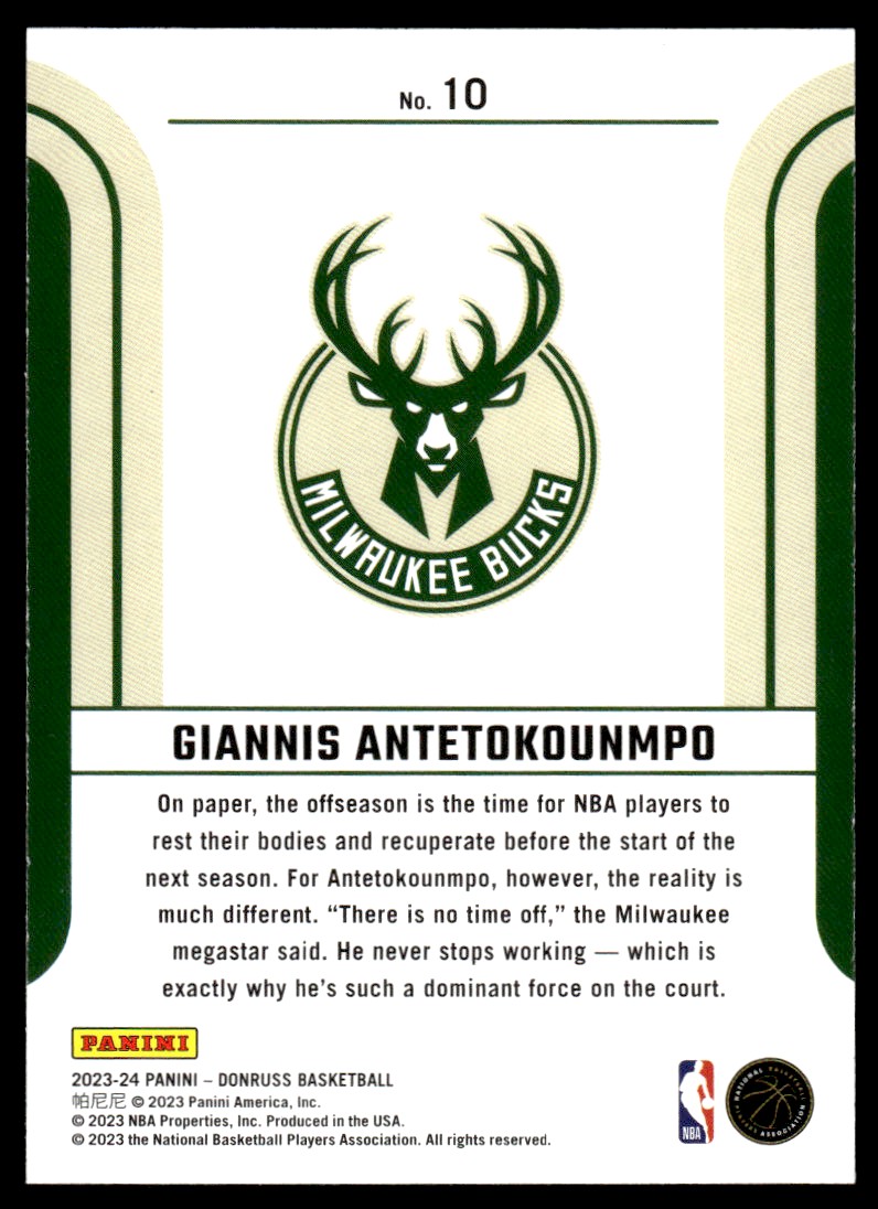 2023-24 Donruss Franchise Features #10 Giannis Antetokounmpo