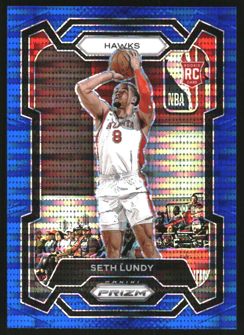2023-24 Panini Prizm Prizms Blue Seismic #138 Seth Lundy /99