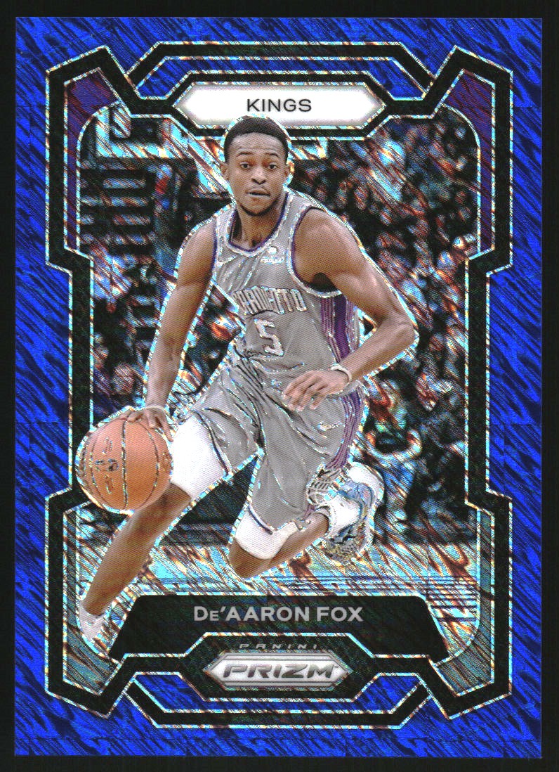 2023-24 Panini Prizm Prizms Blue Shimmer FOTL #6 De'Aaron Fox