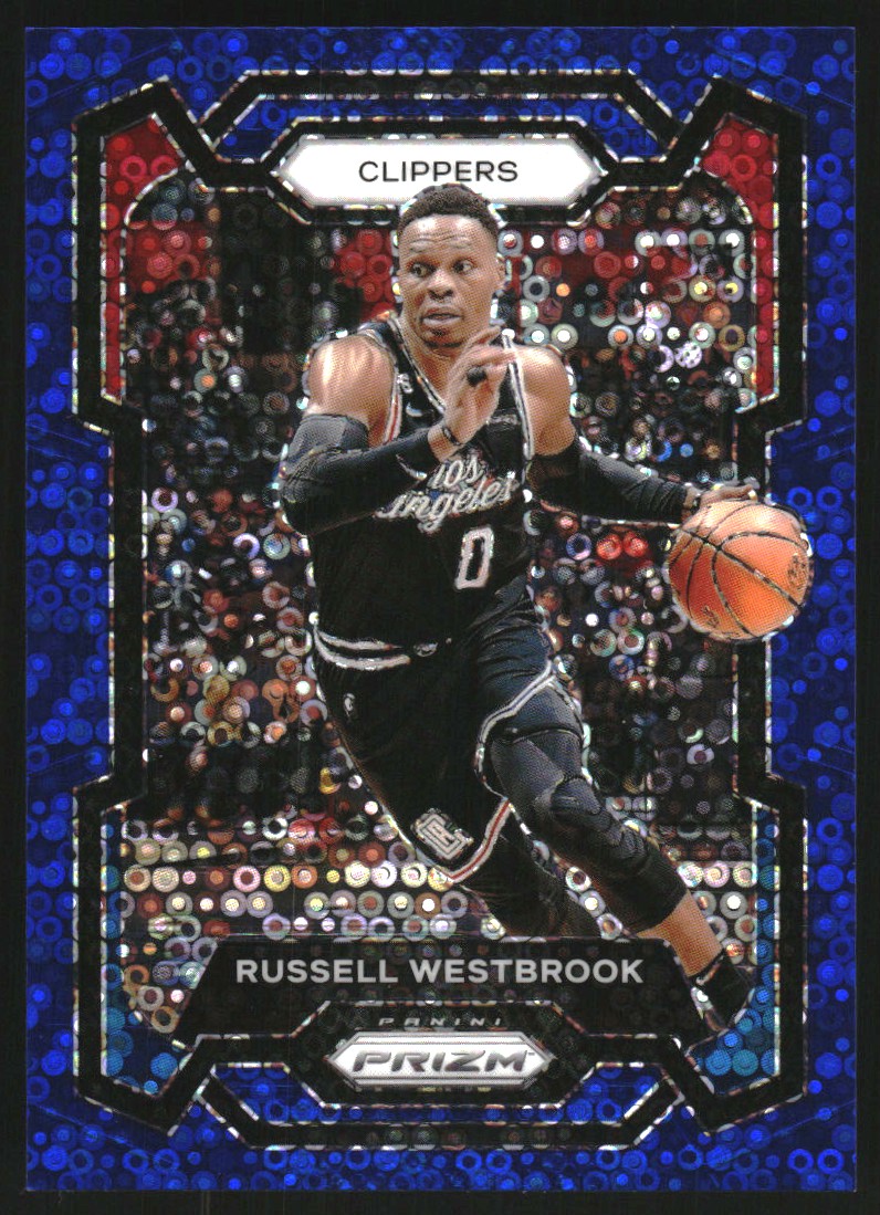 2023-24 Panini Prizm Prizms Fast Break Blue #39 Russell Westbrook