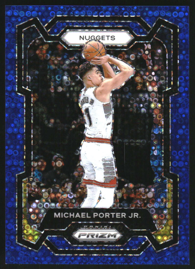2023-24 Panini Prizm Prizms Fast Break Blue #116 Michael Porter Jr.